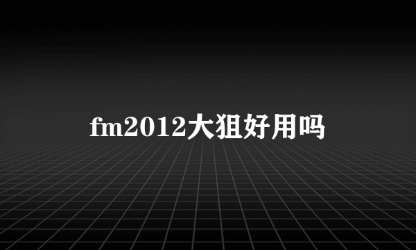 fm2012大狙好用吗