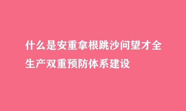 什么是安重拿根跳沙问望才全生产双重预防体系建设