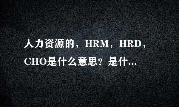 人力资源的，HRM，HRD，CHO是什么意思？是什么级别的？