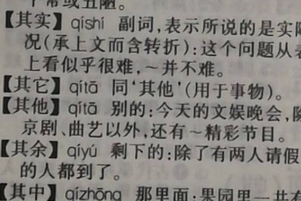 “其他”和“其它”有什么区别?