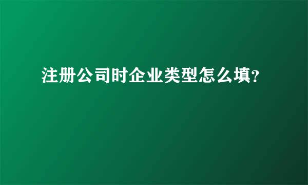 注册公司时企业类型怎么填？