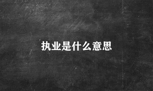 执业是什么意思