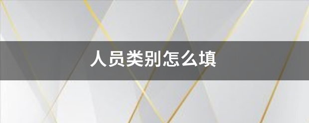 人员类别怎么填