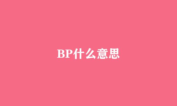 BP什么意思