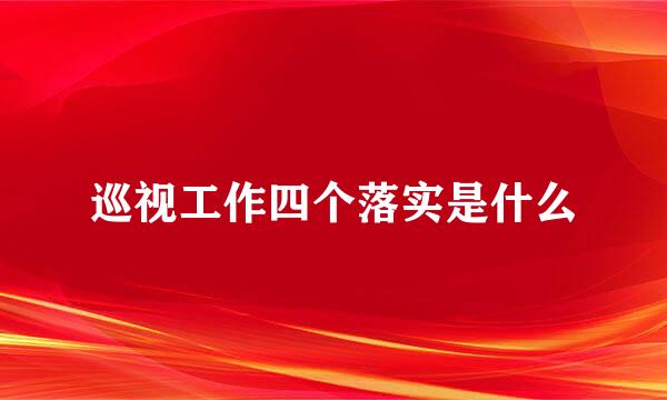 巡视工作四个落实是什么