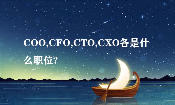 COO,CFO,CTO,CXO各是什么职位?