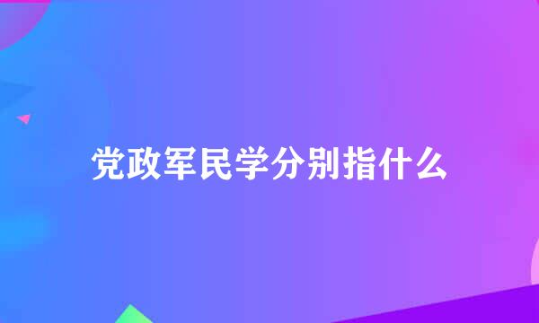 党政军民学分别指什么