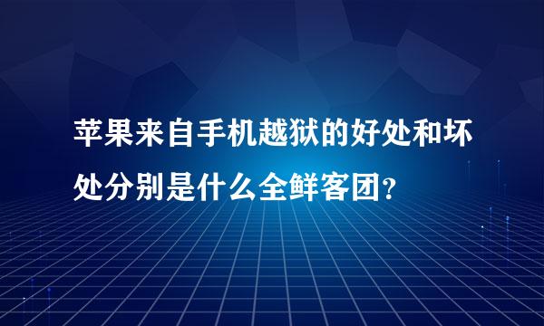 苹果来自手机越狱的好处和坏处分别是什么全鲜客团？