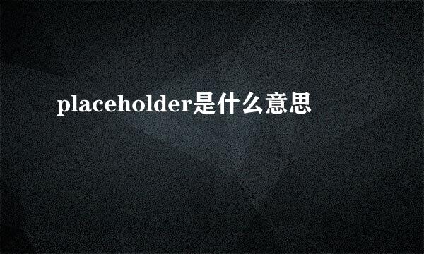 placeholder是什么意思