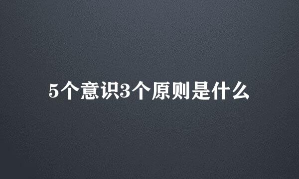 5个意识3个原则是什么