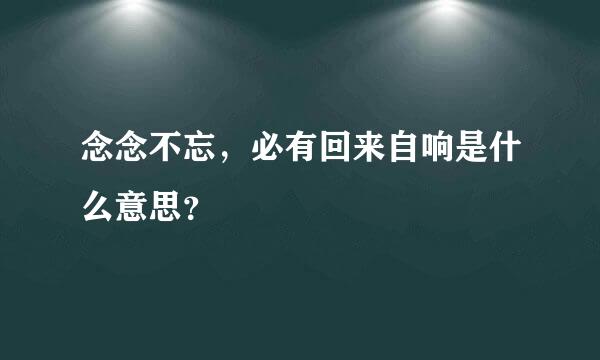 念念不忘，必有回来自响是什么意思？