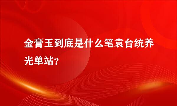 金膏玉到底是什么笔袁台统养光单站？