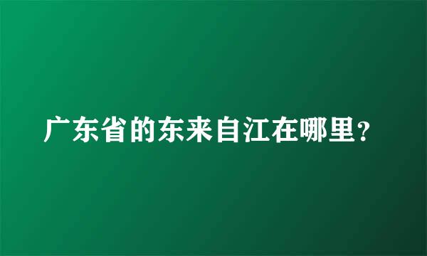 广东省的东来自江在哪里？