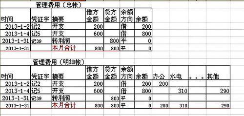 总分类账应当如何登记，需要实物图解，急！