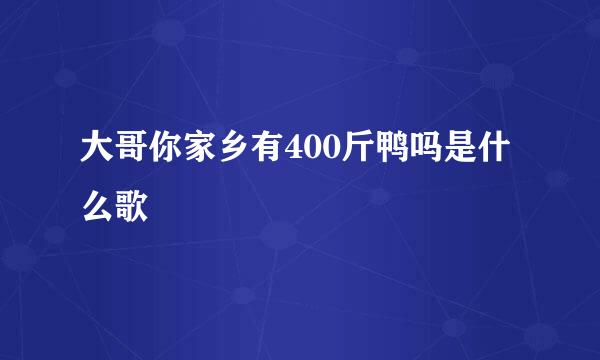 大哥你家乡有400斤鸭吗是什么歌