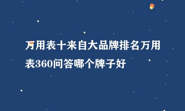 万用表十来自大品牌排名万用表360问答哪个牌子好