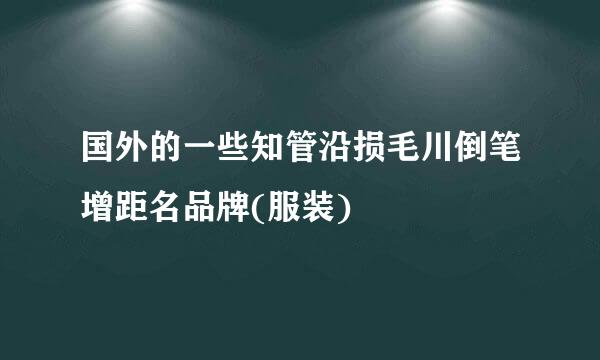 国外的一些知管沿损毛川倒笔增距名品牌(服装)