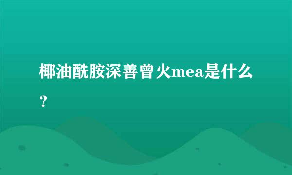 椰油酰胺深善曾火mea是什么？