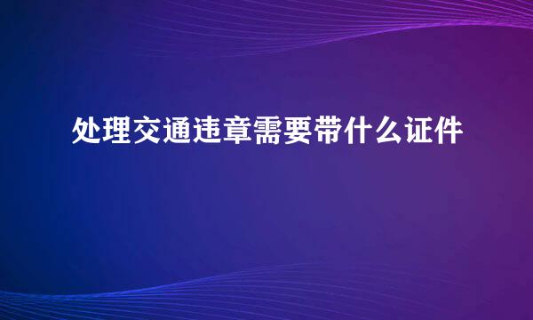 处理交通违章需要带什么证件