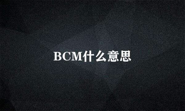 BCM什么意思