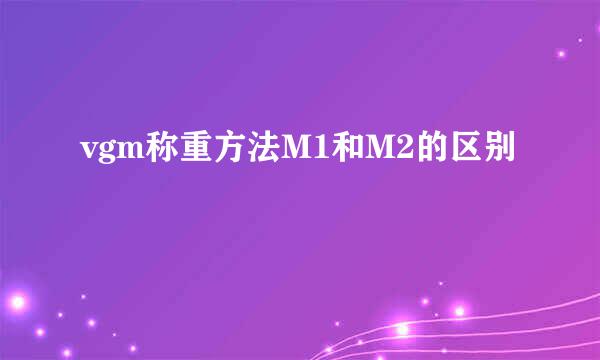 vgm称重方法M1和M2的区别