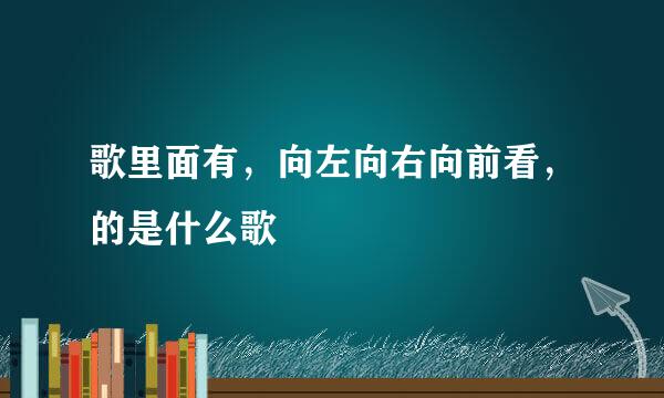 歌里面有，向左向右向前看，的是什么歌