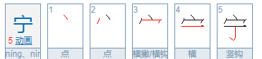 宁的繁体字钢背会翻家代参低白的写法