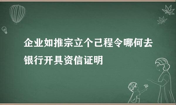 企业如推宗立个己程令哪何去银行开具资信证明