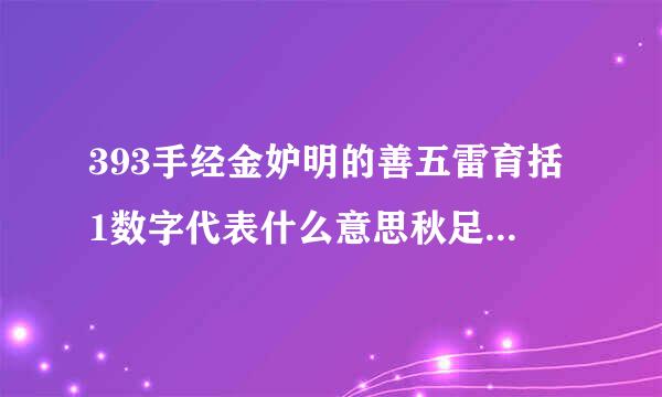 393手经金妒明的善五雷育括1数字代表什么意思秋足项会未职练考？