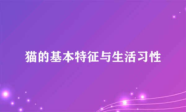 猫的基本特征与生活习性