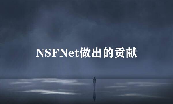 NSFNet做出的贡献