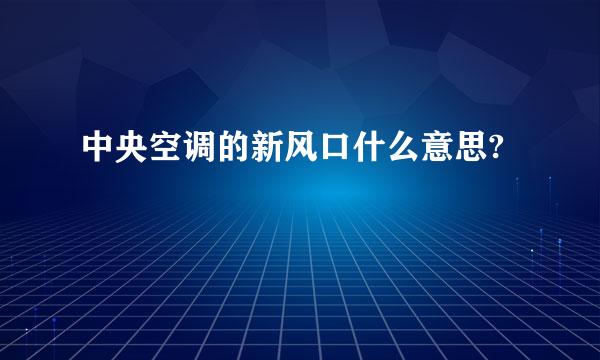 中央空调的新风口什么意思?