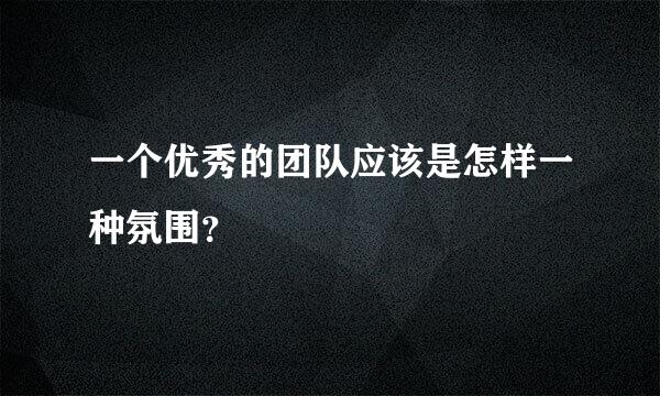 一个优秀的团队应该是怎样一种氛围？