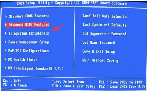 进入BIOS设置选择“Integrated Peripherals 这个是什么设置怎么打开的？？