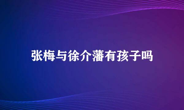 张梅与徐介藩有孩子吗