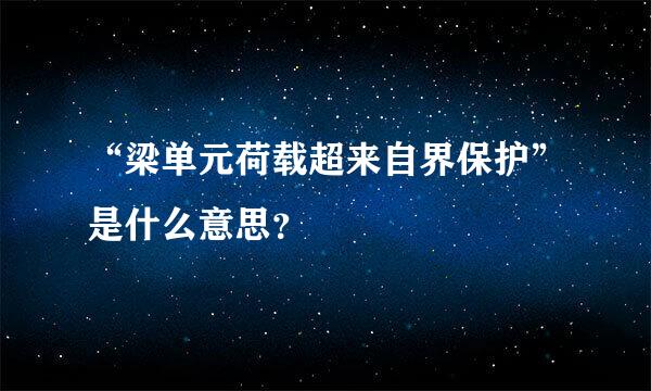 “梁单元荷载超来自界保护”是什么意思？