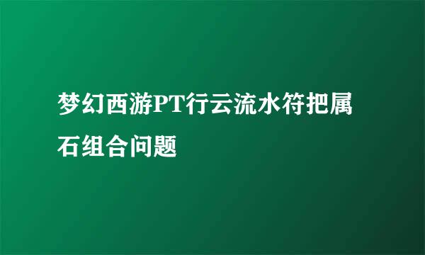 梦幻西游PT行云流水符把属石组合问题