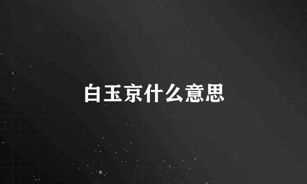 白玉京什么意思