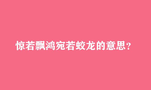 惊若飘鸿宛若蛟龙的意思？