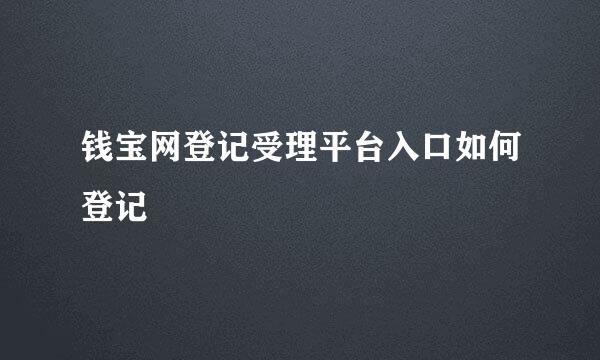 钱宝网登记受理平台入口如何登记