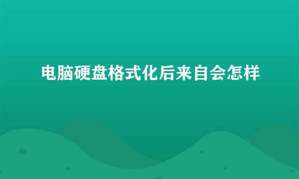 电脑硬盘格式化后来自会怎样