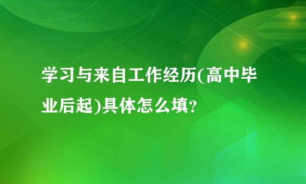 学习与来自工作经历(高中毕业后起)具体怎么填？