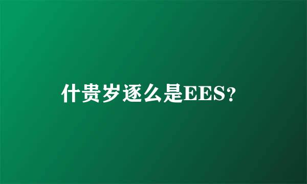 什贵岁逐么是EES？