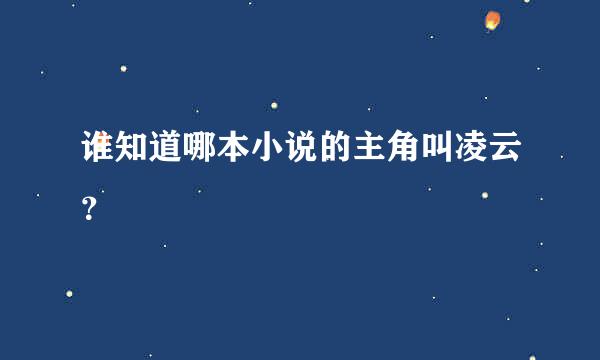 谁知道哪本小说的主角叫凌云？