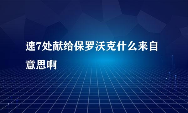 速7处献给保罗沃克什么来自意思啊