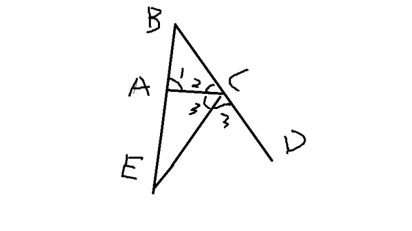 如图,CE是三角形ABC的外角角ACD的平分线,且CE交BA的延长线于点E.求证角BAC=角B+2角E