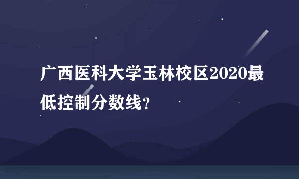 广西医科大学玉林校区2020最低控制分数线？