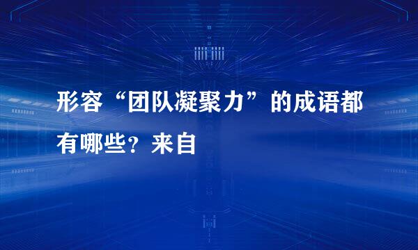 形容“团队凝聚力”的成语都有哪些？来自