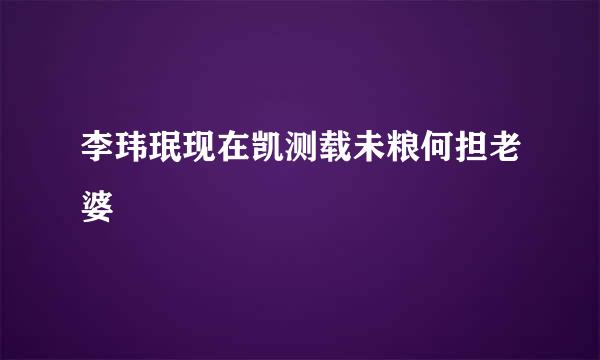 李玮珉现在凯测载未粮何担老婆