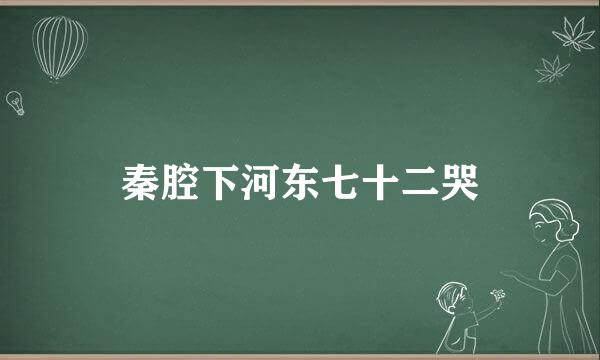 秦腔下河东七十二哭